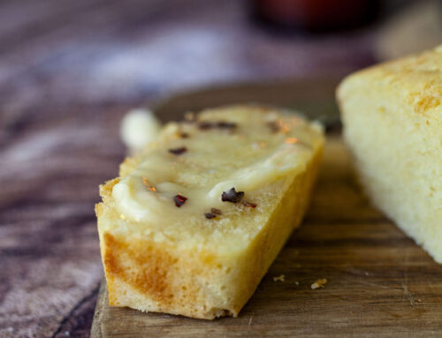 Maple butter cornbread with chili honey